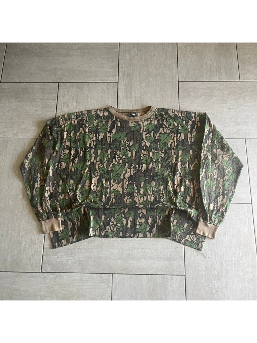 Vintage Ace Sportswear Camouflage Pullover Longsleeve XXXL